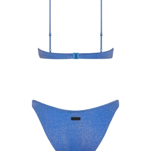 Blue sparkle bathing suit bra style top - Picture 3 of 5